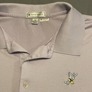 Peter Millar Winged Foot Golf Club  Periwinkle Cotton Polo Shirt Men's XL